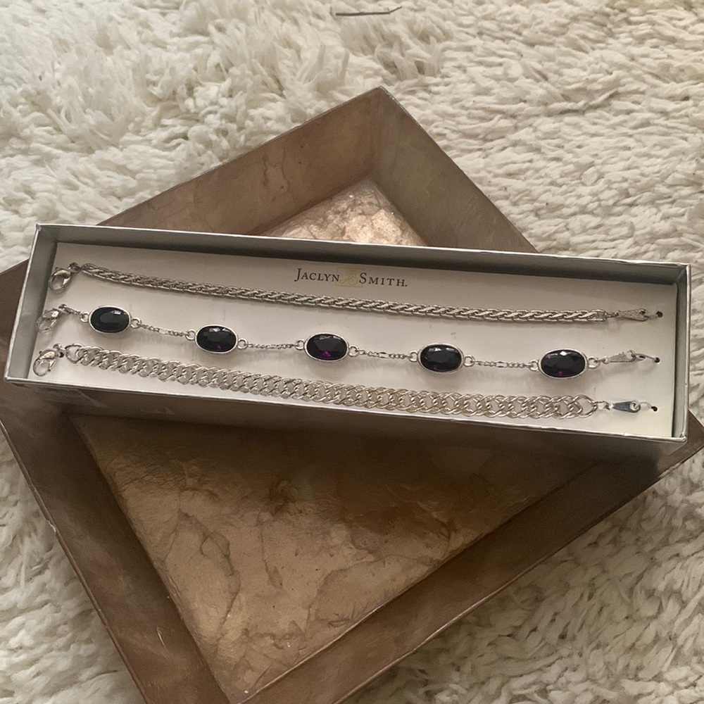 Fancy Silver Bracelet Set
